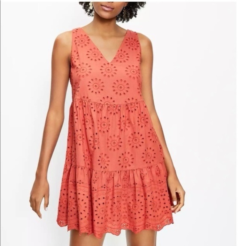 LOFT Rust Eyelet Top